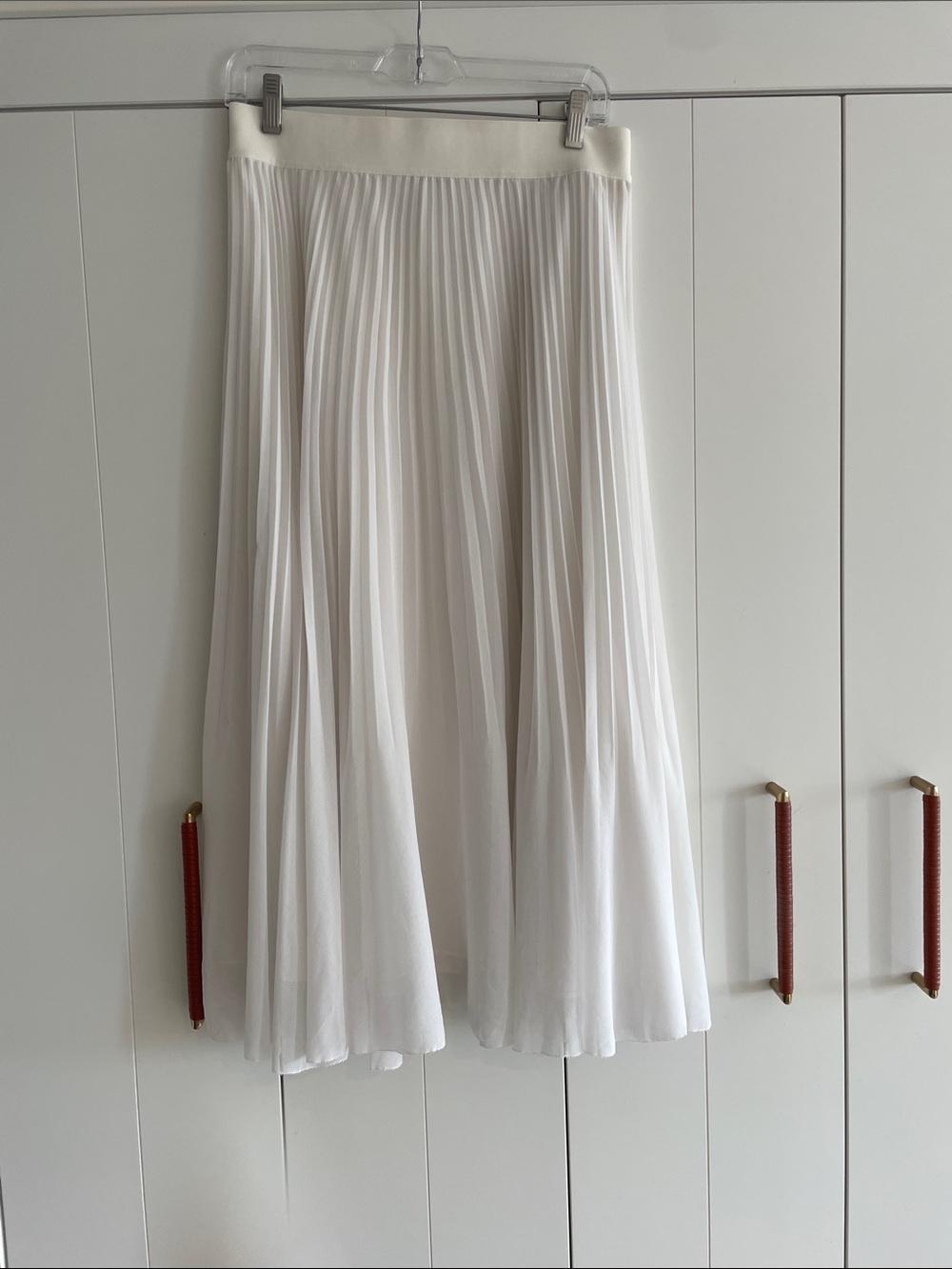Aritzia White Pleated Circle Skirt